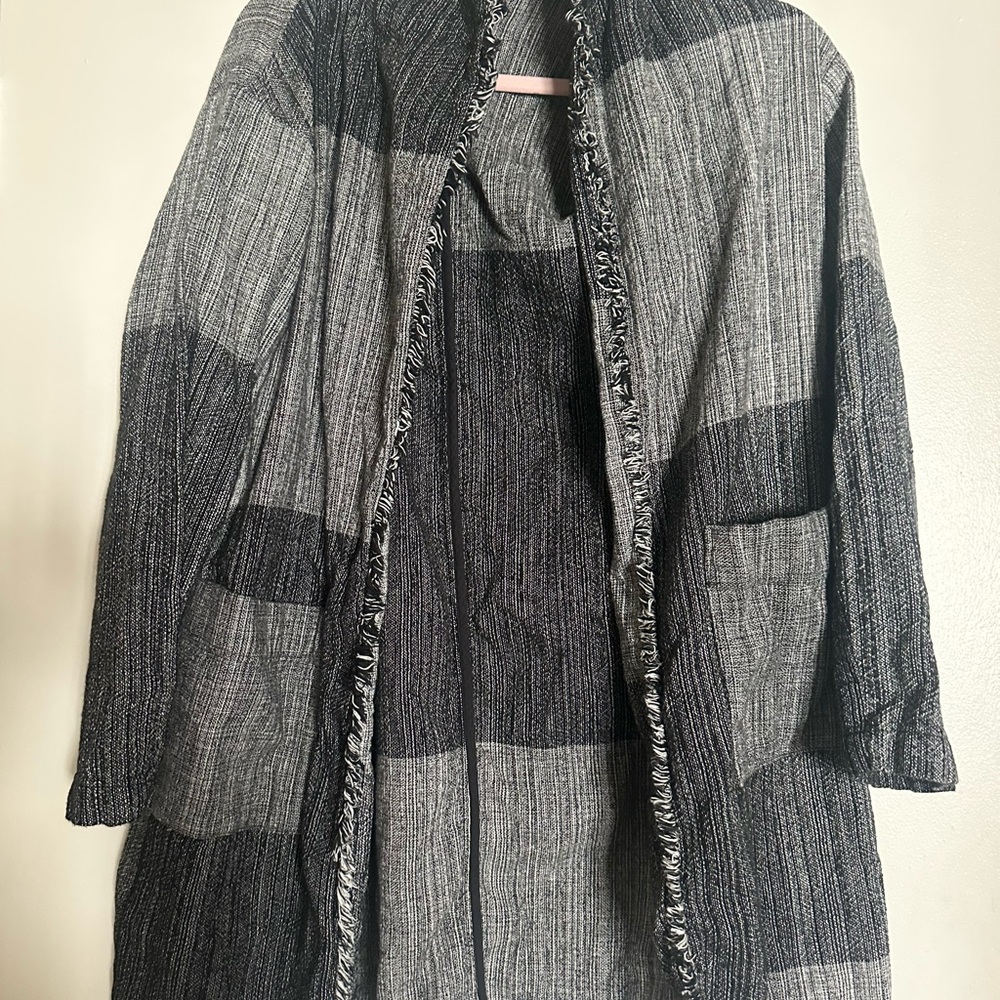 Eileen Fisher Striped Open Front Jacket/Coat